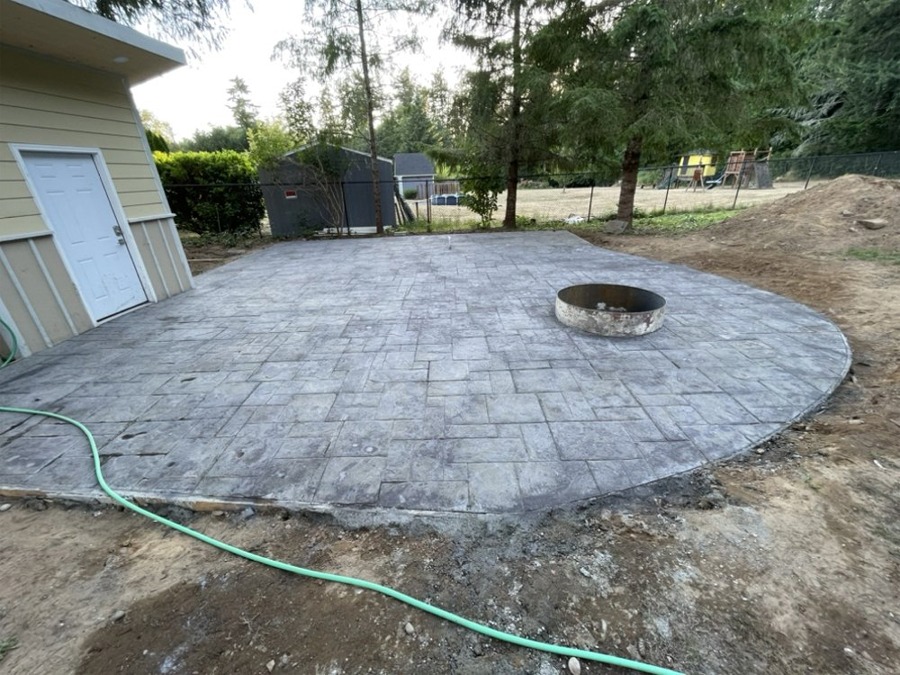 Concrete Patio with Firepit